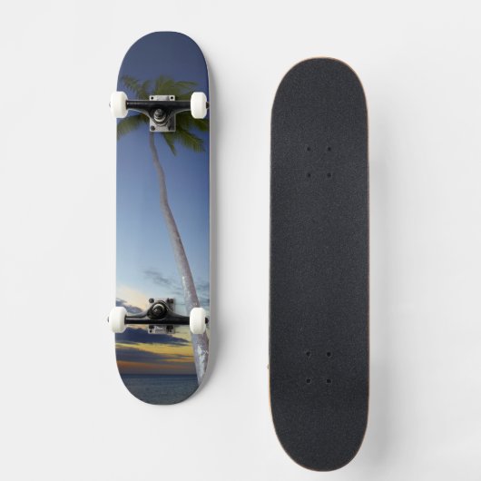 Palmbomen en zonsondergang, Plantation Island Reso Skateboard (Voorkant)