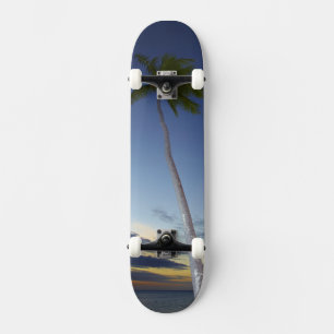 Palmbomen en zonsondergang, Plantation Island Reso Skateboard