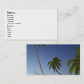 Palmbomen en zonsondergang, Plantation Island Reso Visitekaartje (Voorkant / Achterkant)