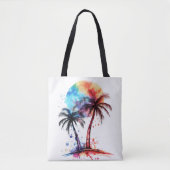 Palmbomen en zonsondergang tote bag (Voorkant)