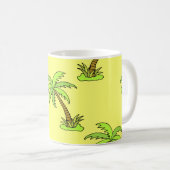 Palmbomen: felle illustratie. koffiemok (Voorkant rechts)