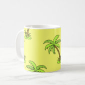 Palmbomen: felle illustratie. koffiemok (Voorkant links)