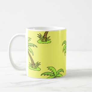 Palmbomen: felle illustratie. koffiemok