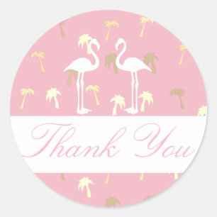 Palmbomen Flamingo Dank u bruiloft Sticker