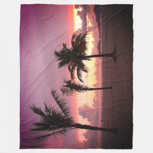 Palmbomen Fleece Deken (Voorkant)
