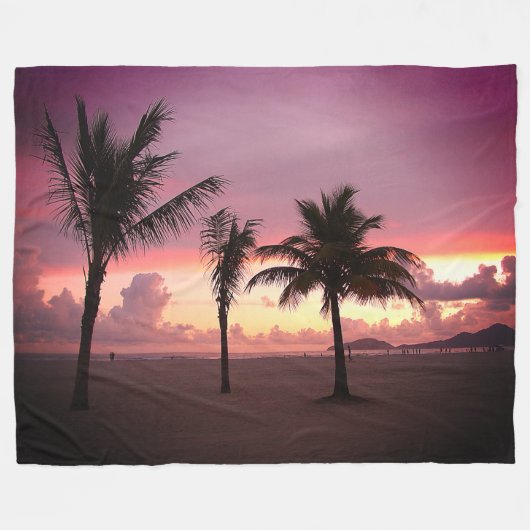 Palmbomen Fleece Deken (Voorkant (Horizontaal))