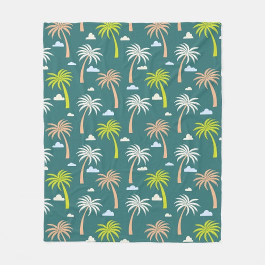 Palmbomen Fleece Deken (Voorkant)