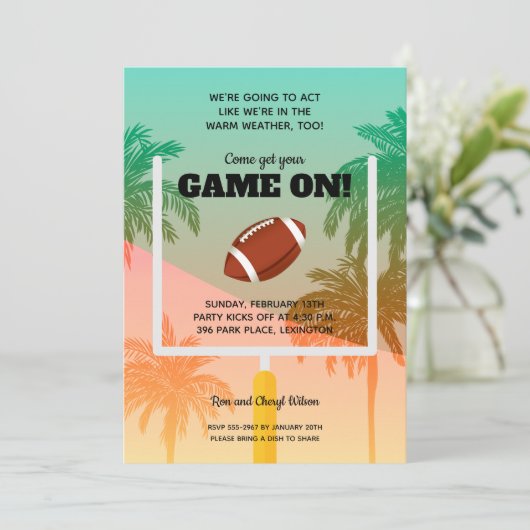 Palmbomen Football Party Kaart (Staand voorkant)