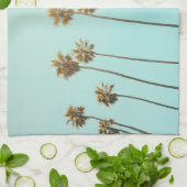 Palmbomen: gele zonneschijn, zacht lichtgerecht theedoek (Gevouwen)