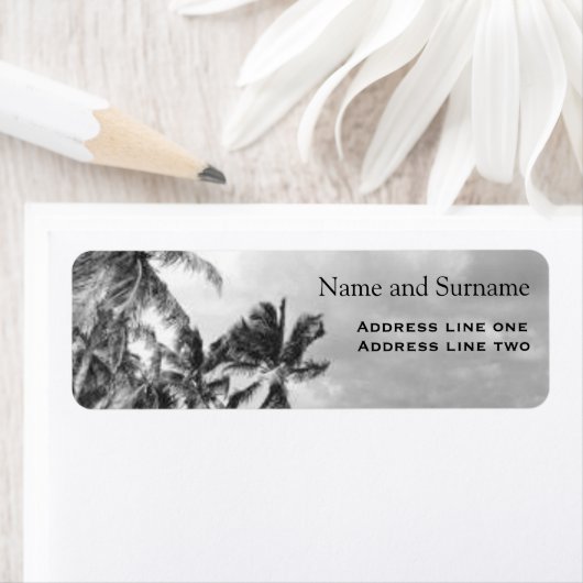  palmbomen gepersonaliseerd etiket (Insitu)