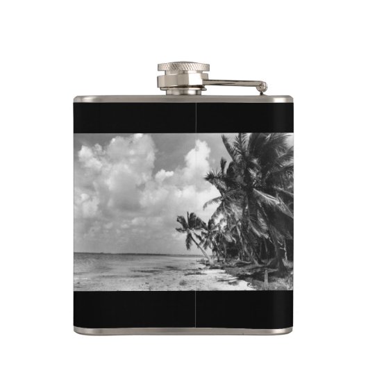  palmbomen gepersonaliseerd heupfles (Achterkant)