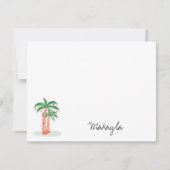Palmbomen gepersonaliseerd notitiekaartje (Voorkant)