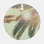 Palmbomen,  getinte lucht. glas ornament (Voorkant)