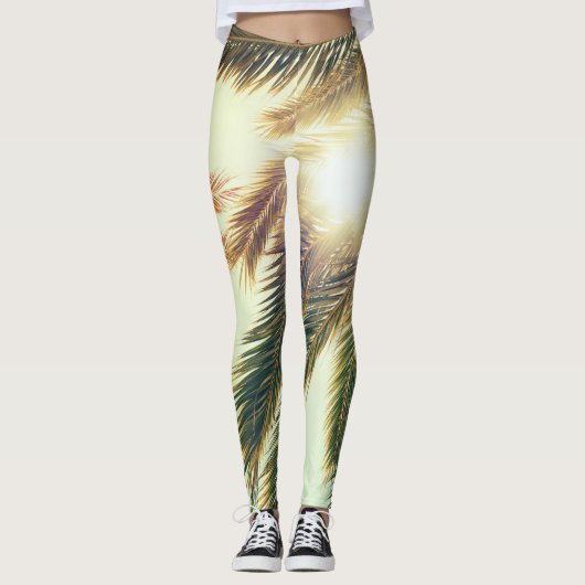 Palmbomen, getinte lucht. leggings (Voorkant)