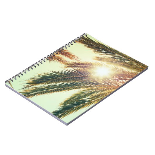 Palmbomen,  getinte lucht. notitieboek (Linkerzijde)