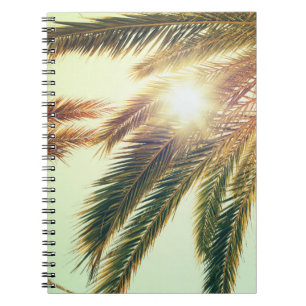 Palmbomen,  getinte lucht. notitieboek