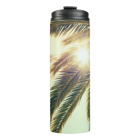 Palmbomen, getinte lucht. thermosbeker (Voorkant)