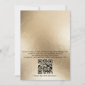 Palmbomen Gouden Elegante Moderne QR Code Trouwen Kaart (Achterkant)