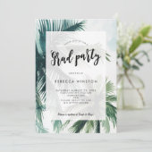 Palmbomen Graduation Party Uitnodiging (Staand voorkant)