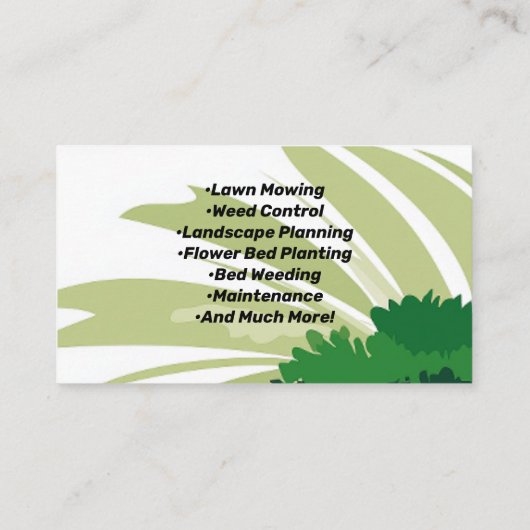 Palmbomen Grafisch Landschap Gazon Care Landschap Visitekaartje (Achterkant)