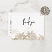 Palmbomen Handgeschreven bruiloft Bedankt Notitiekaartje (Voorkant / Achterkant in situ)