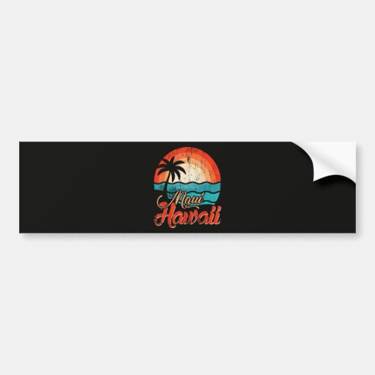 Palmbomen Hawaiaans Strand Bumpersticker (Voorkant)