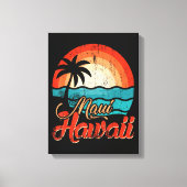 Palmbomen Hawaiaans Strand Canvas Afdruk (Voorkant)