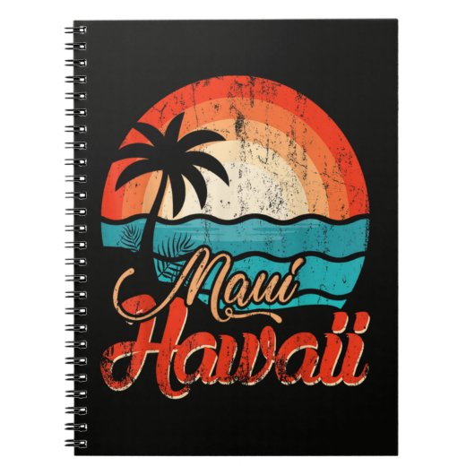 Palmbomen Hawaiaans Strand Notitieboek (Voorkant)