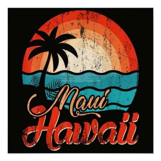 Palmbomen Hawaiaans Strand Perfect Poster (Voorkant)