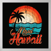 Palmbomen Hawaiaans Strand Poster (Voorkant)