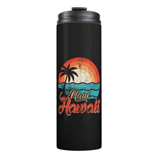 Palmbomen Hawaiaans Strand Thermosbeker (Voorkant)