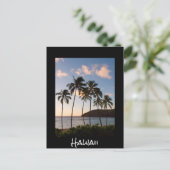 Palmbomen Hawaïaanse zonsopgang met tekst Briefkaart (Staand voorkant)