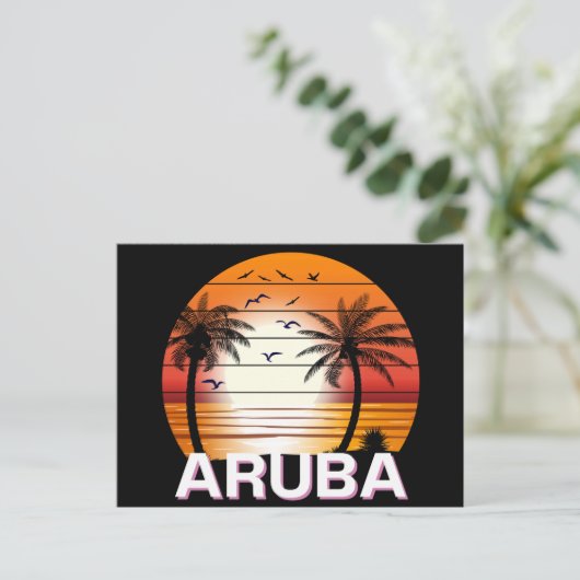 palmbomen in Aruba Briefkaart (Staand voorkant)