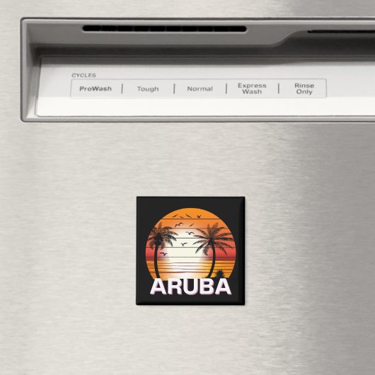  palmbomen in Aruba Magneet (Insitu (Vaatwasser))