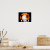  palmbomen in Aruba Poster (Keuken)
