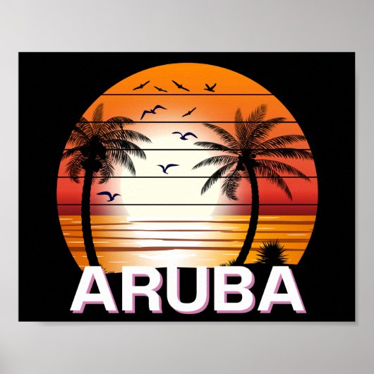 palmbomen in Aruba Poster (Voorkant)