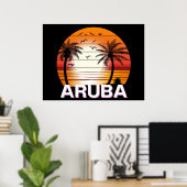 palmbomen in Aruba Poster (Thuiskantoor)
