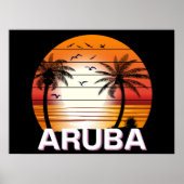 palmbomen in Aruba Poster (Voorkant)