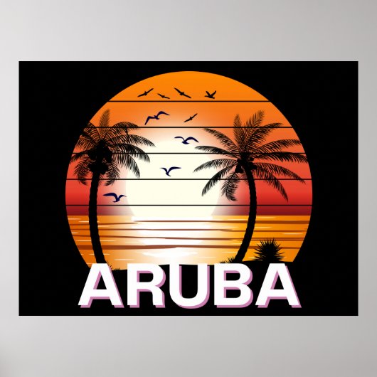palmbomen in Aruba Poster (Voorkant)