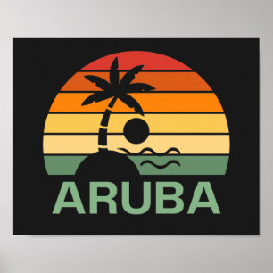  palmbomen in Aruba Poster