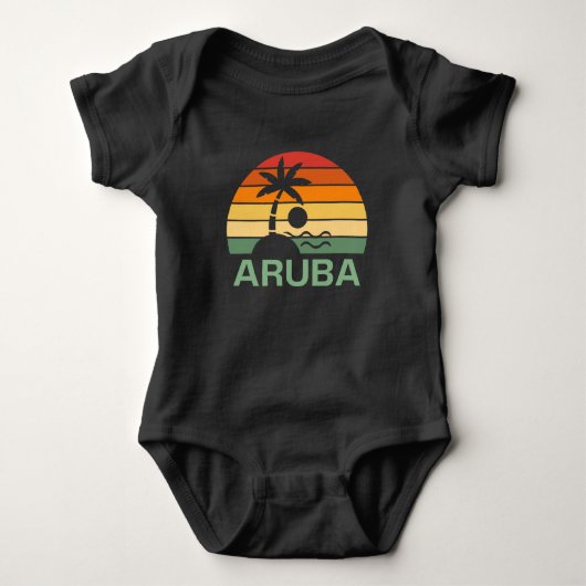  palmbomen in Aruba Romper (Voorkant)