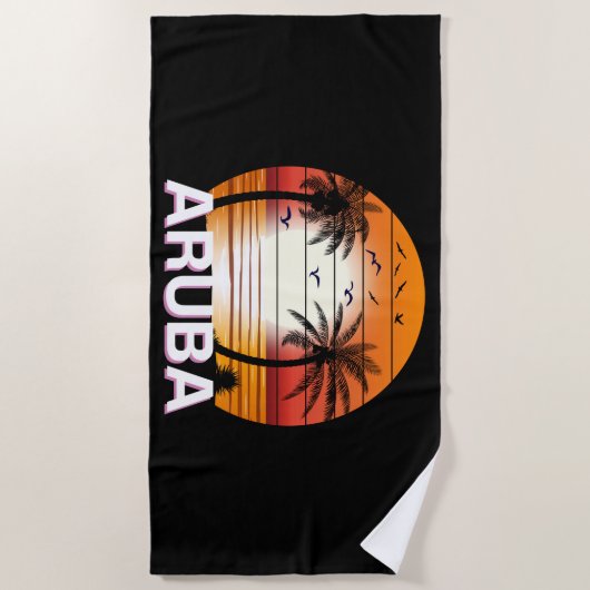  palmbomen in Aruba Strandlaken (Voorkant)