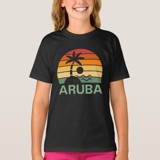  palmbomen in Aruba T-shirt (Voorkant)