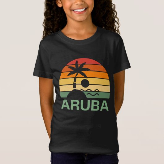 palmbomen in Aruba T-shirt (Voorkant)