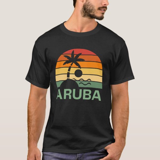  palmbomen in Aruba T-shirt (Voorkant)