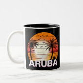  palmbomen in Aruba Tweekleurige Koffiemok (Links)