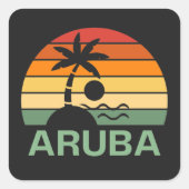 palmbomen in Aruba Vierkante Sticker (Voorkant)