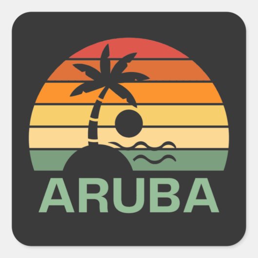 palmbomen in Aruba Vierkante Sticker (Voorkant)