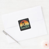 palmbomen in Aruba Vierkante Sticker (Envelop)