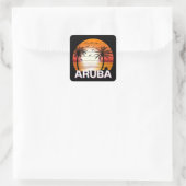 palmbomen in Aruba Vierkante Sticker (Tas)